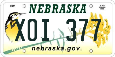 NE license plate XOI377
