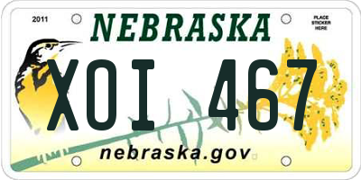 NE license plate XOI467