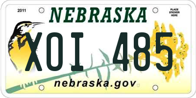 NE license plate XOI485