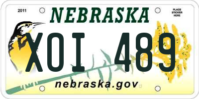 NE license plate XOI489