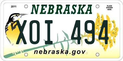 NE license plate XOI494