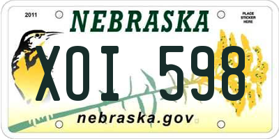 NE license plate XOI598