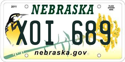 NE license plate XOI689