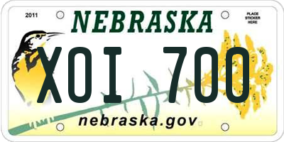 NE license plate XOI700