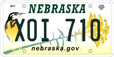 NE license plate XOI710