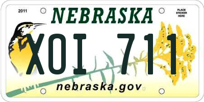 NE license plate XOI711