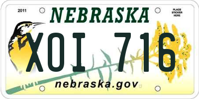 NE license plate XOI716