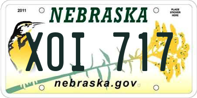 NE license plate XOI717