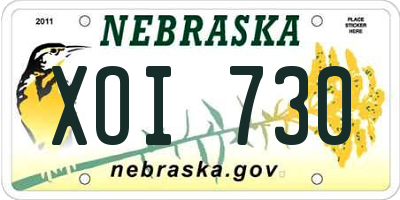 NE license plate XOI730