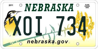 NE license plate XOI734