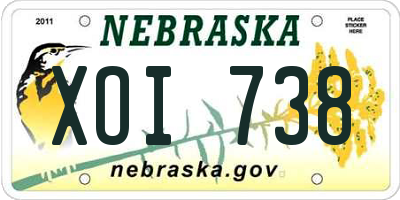 NE license plate XOI738