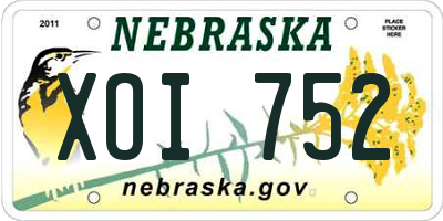 NE license plate XOI752