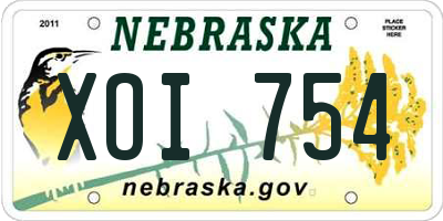 NE license plate XOI754