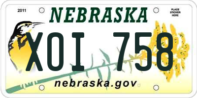 NE license plate XOI758