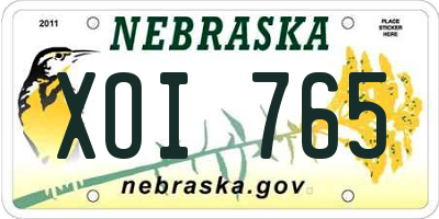 NE license plate XOI765
