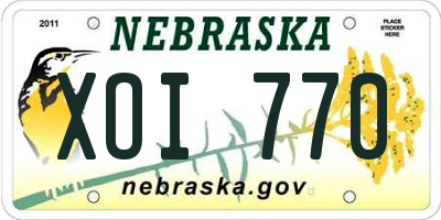 NE license plate XOI770