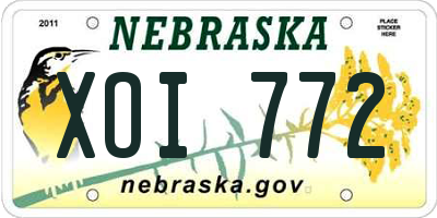 NE license plate XOI772