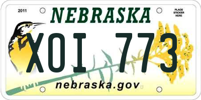 NE license plate XOI773