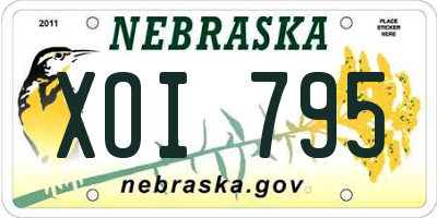 NE license plate XOI795