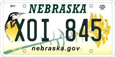 NE license plate XOI845