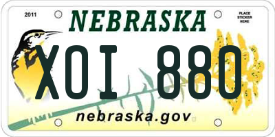 NE license plate XOI880