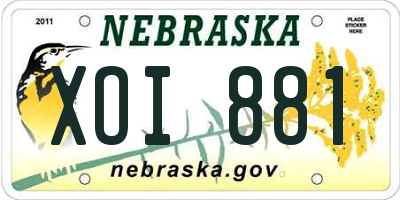 NE license plate XOI881
