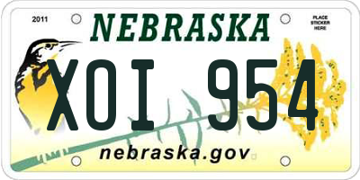 NE license plate XOI954