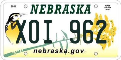 NE license plate XOI962