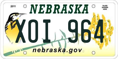NE license plate XOI964