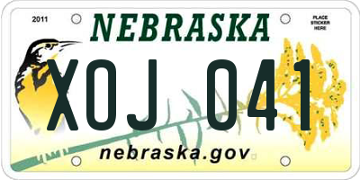 NE license plate XOJ041