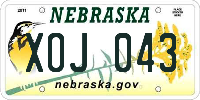 NE license plate XOJ043