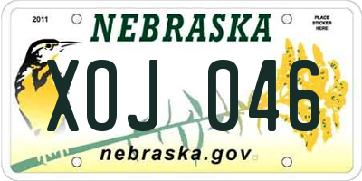 NE license plate XOJ046