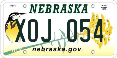 NE license plate XOJ054