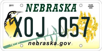 NE license plate XOJ057