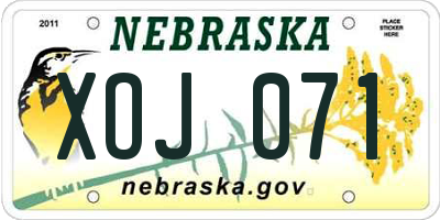 NE license plate XOJ071