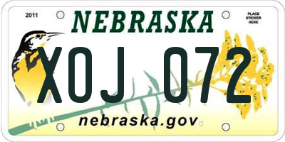 NE license plate XOJ072