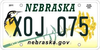 NE license plate XOJ075