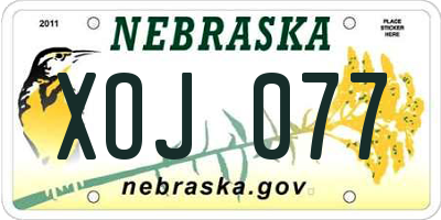 NE license plate XOJ077