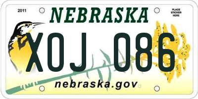 NE license plate XOJ086