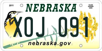 NE license plate XOJ091