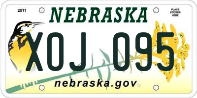 NE license plate XOJ095