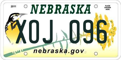 NE license plate XOJ096