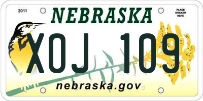 NE license plate XOJ109