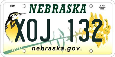 NE license plate XOJ132