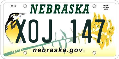 NE license plate XOJ147