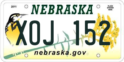 NE license plate XOJ152