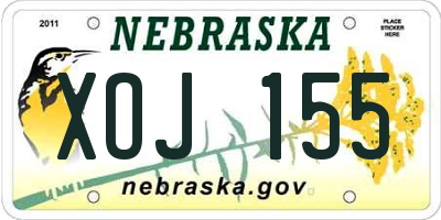 NE license plate XOJ155