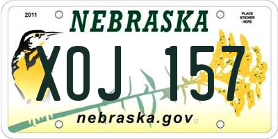 NE license plate XOJ157