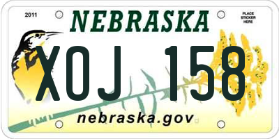 NE license plate XOJ158