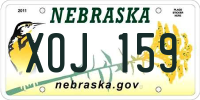 NE license plate XOJ159